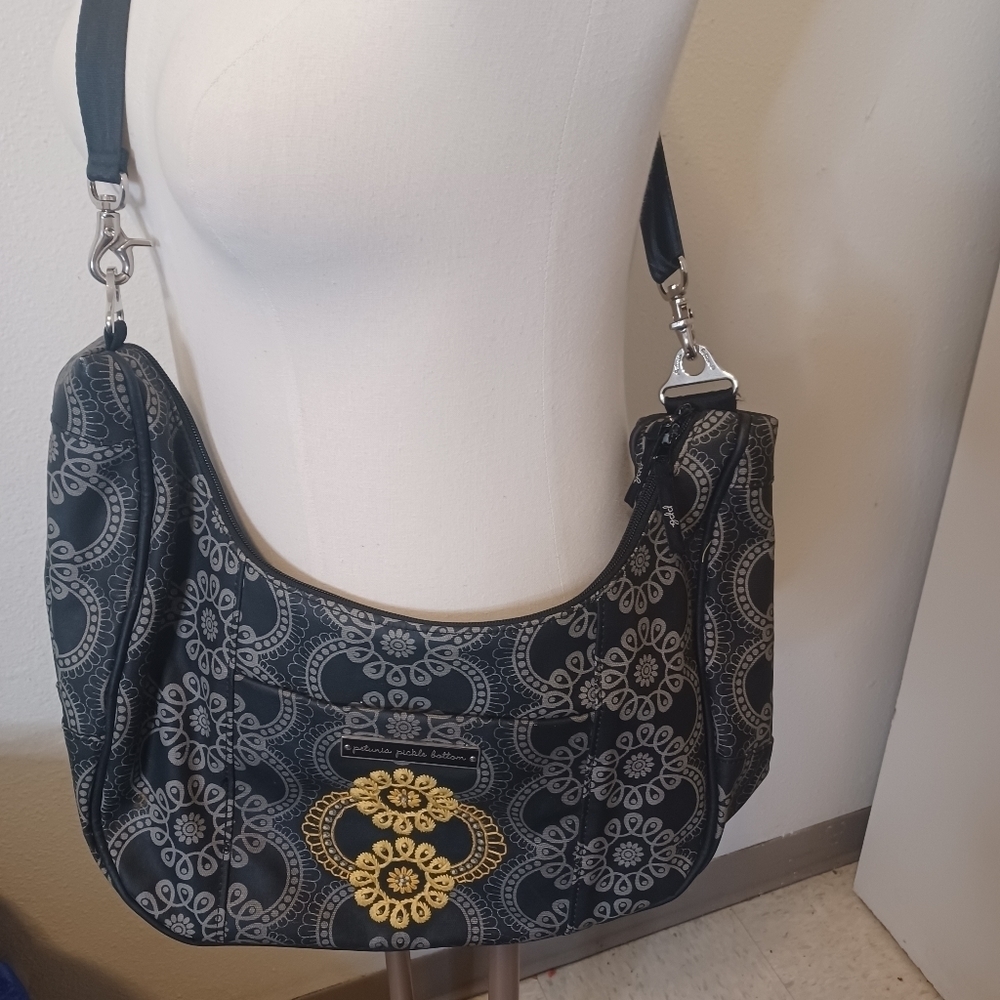 Petunia Pickle Bottom Black and Gold Baby Bag